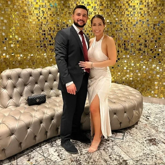 Champagne satin backless maxi dress - Picture 1 of 4